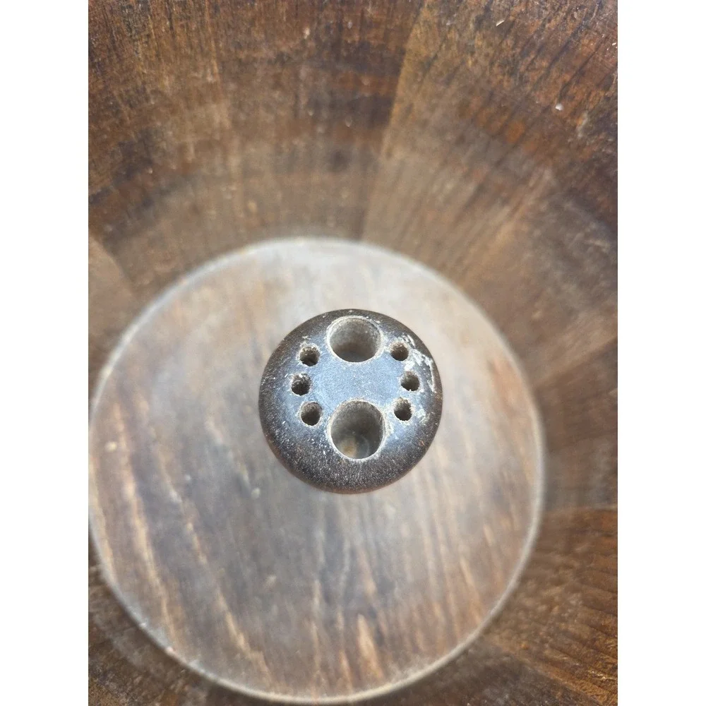 Vintage Basketville Putney Vermont Wood Nut Bowl Barrel With Cracker Only